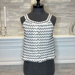 Madewell Texture & Thread Button-Front Swing Tank in Wild Stripe XS